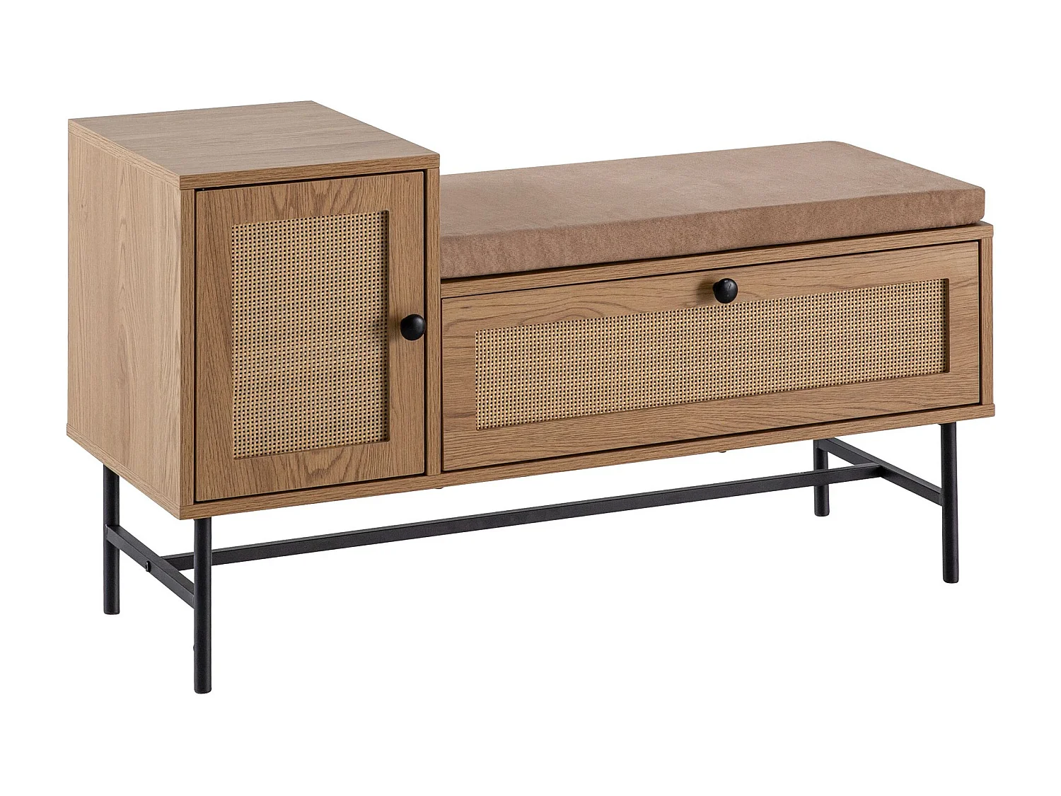 Banc de Rangement à Chaussure Entrée 100 cm Étagère a Chaussures Chêne