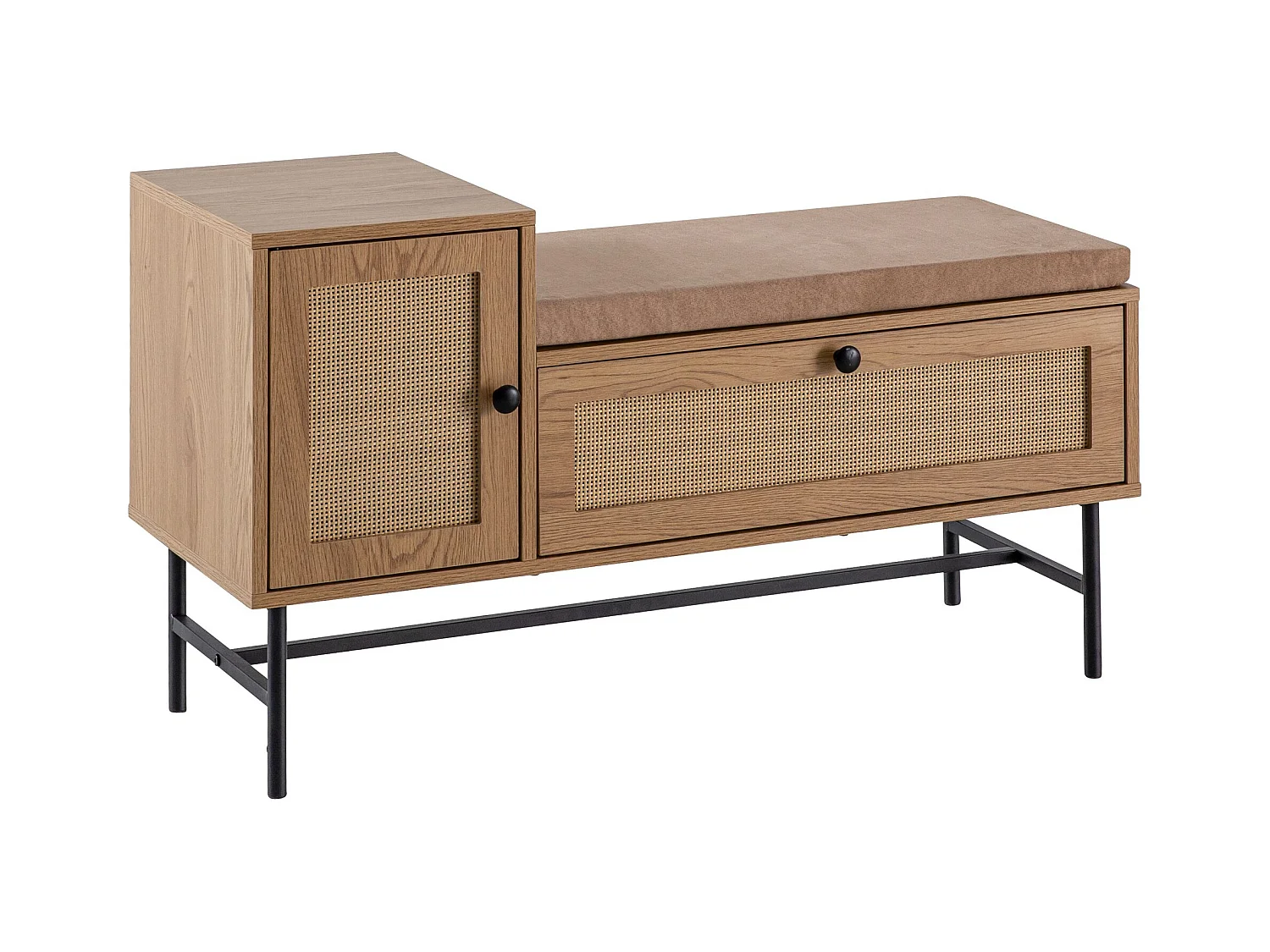 Banc de Rangement à Chaussure Entrée 100 cm Étagère a Chaussures Chêne