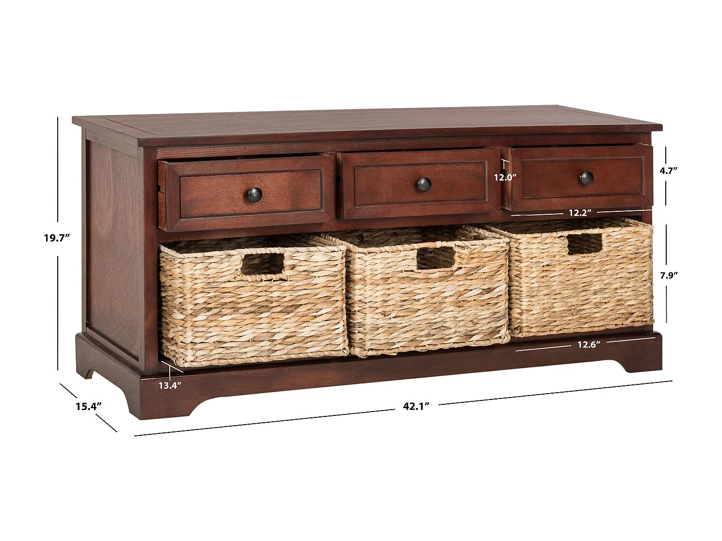 Banc Rouge 107 x 39 x 50 cm - Damien