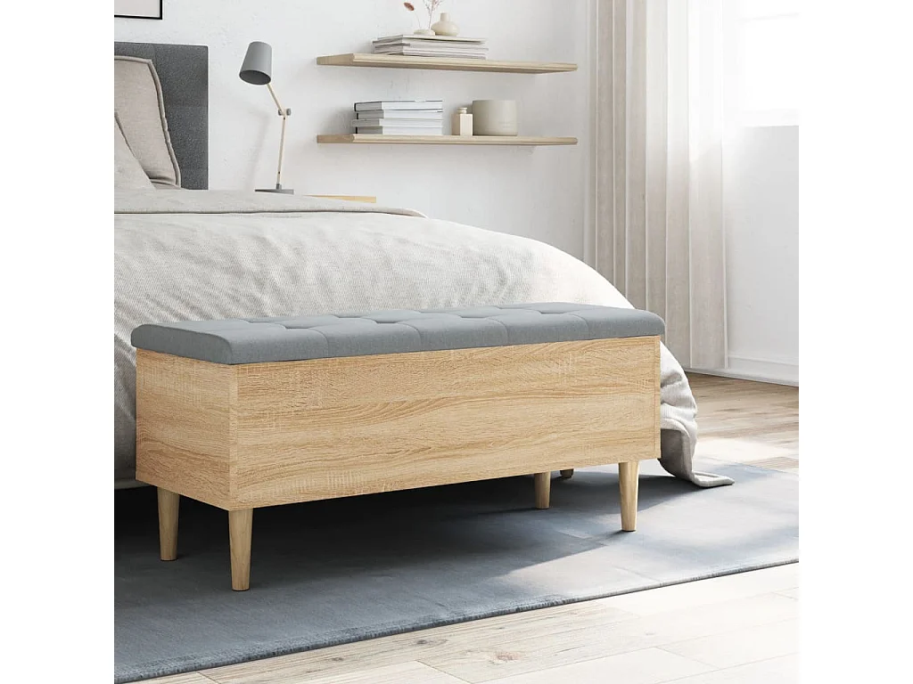 Banc de rangement chêne sonoma 102x42x46 bois d'ingénierie