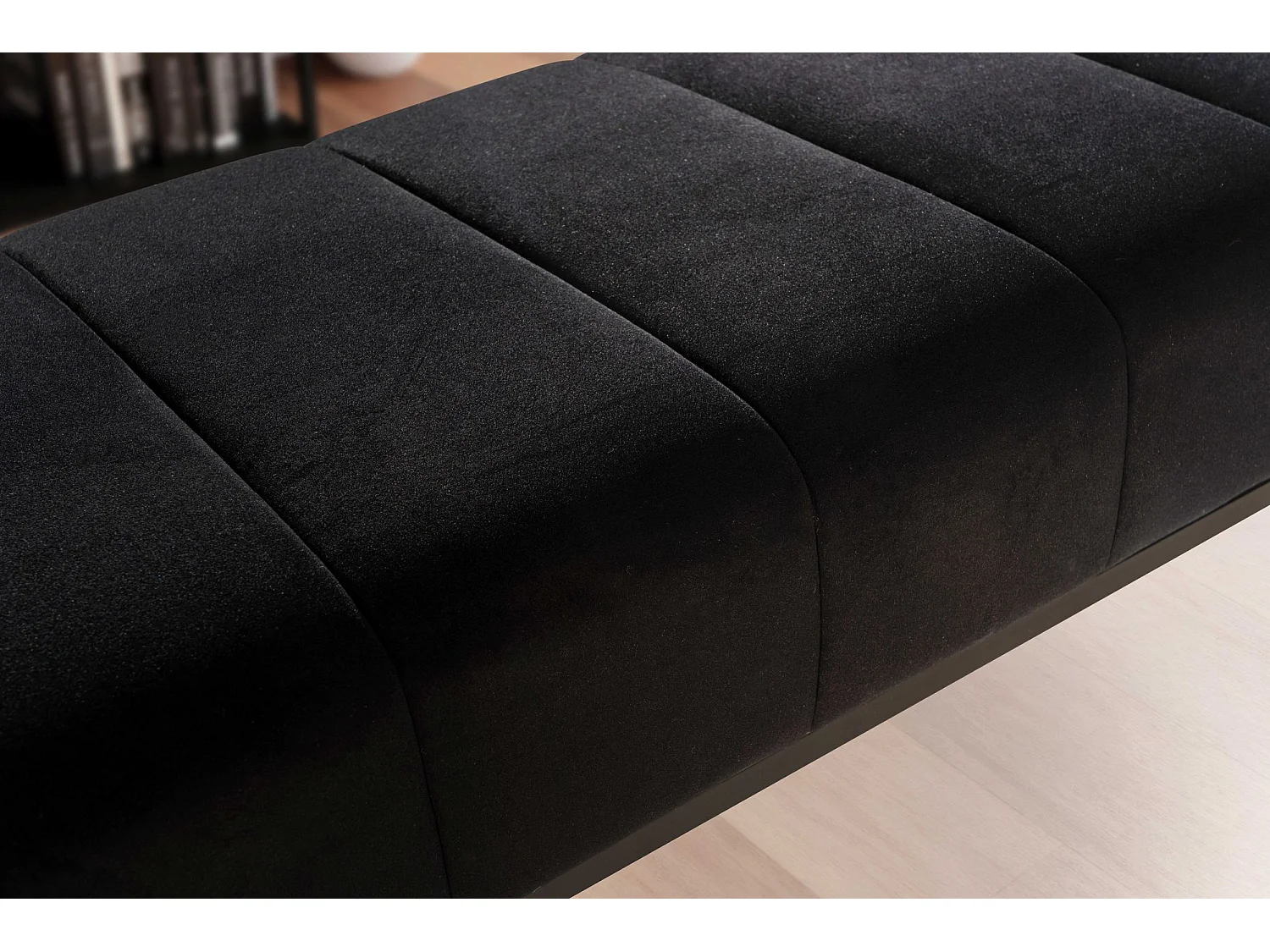 Banc 108 cm Velours Rembourré Banc Banquette Moderne Couloir Métal