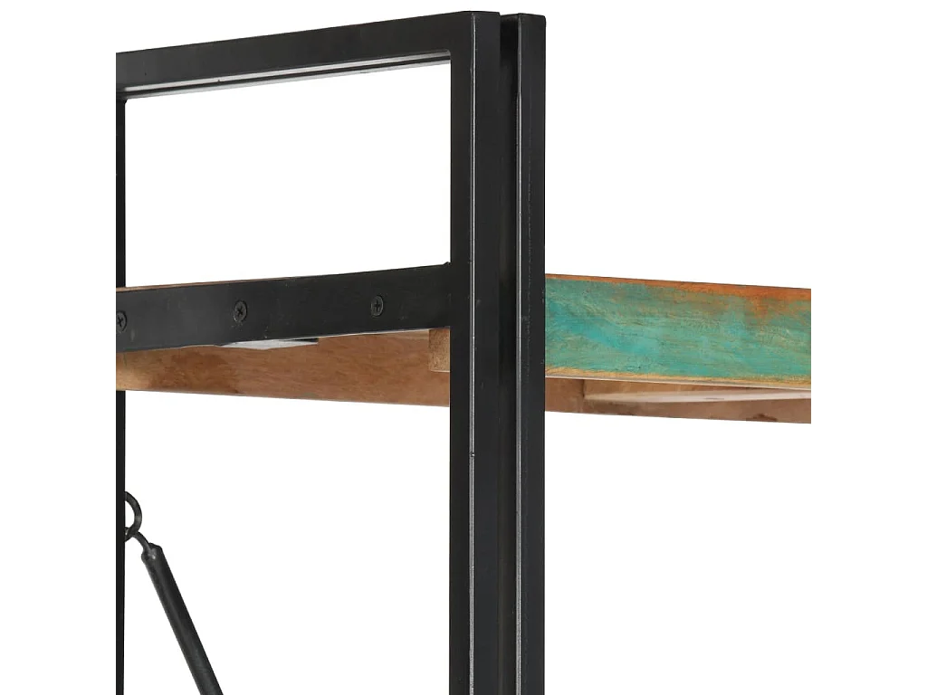 Bibliothèque 5 niveaux 140x30x180 Bois solide de récupération