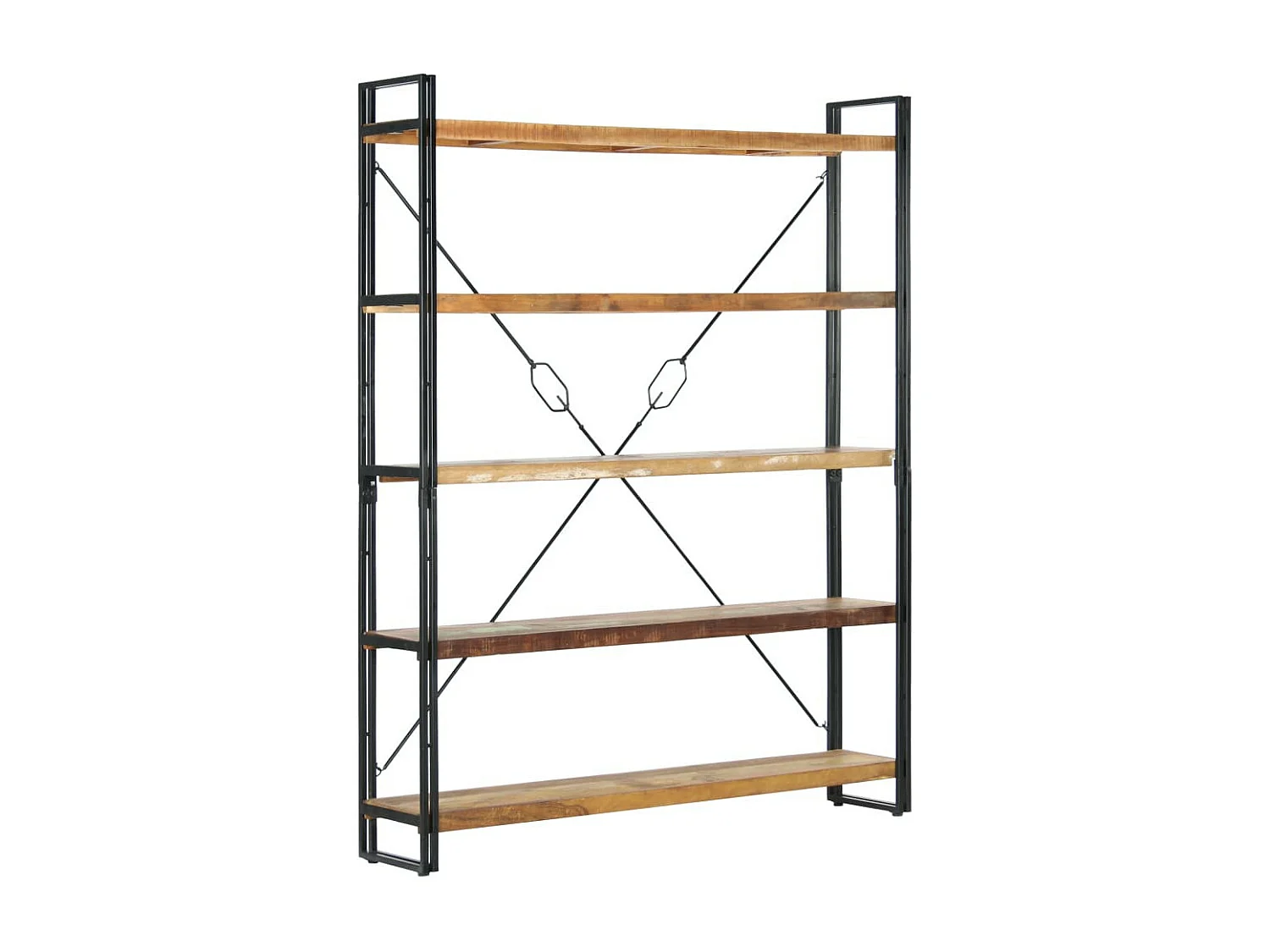 Bibliothèque 5 niveaux 140x30x180 Bois solide de récupération