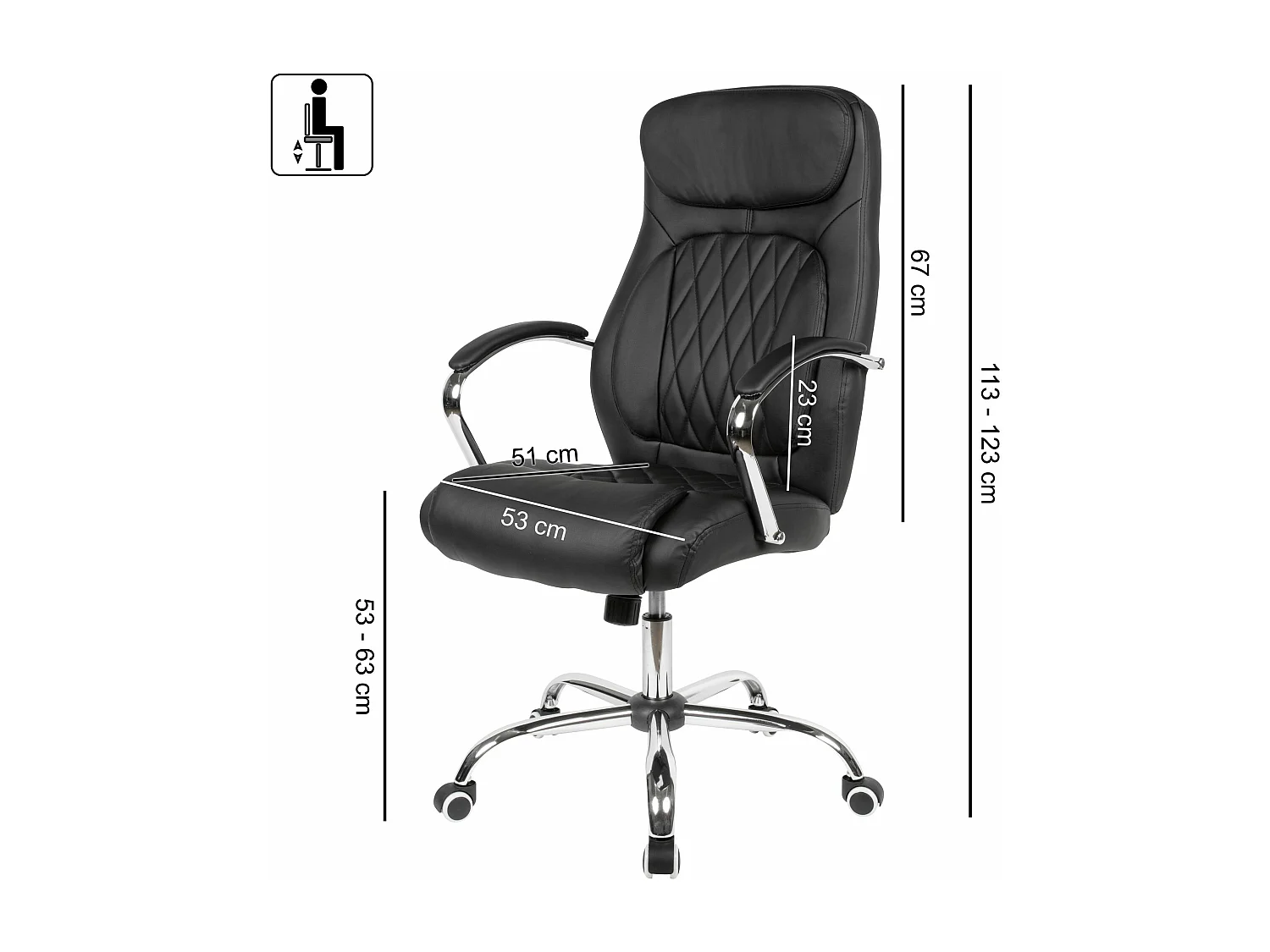 Chaise de Bureau Simili Cuir Fauteuil Ergonomique Siège Pivotante 120 kg