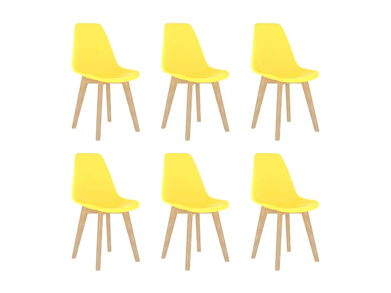 Chaises de salle à manger 6 pcs Jaune Plastique