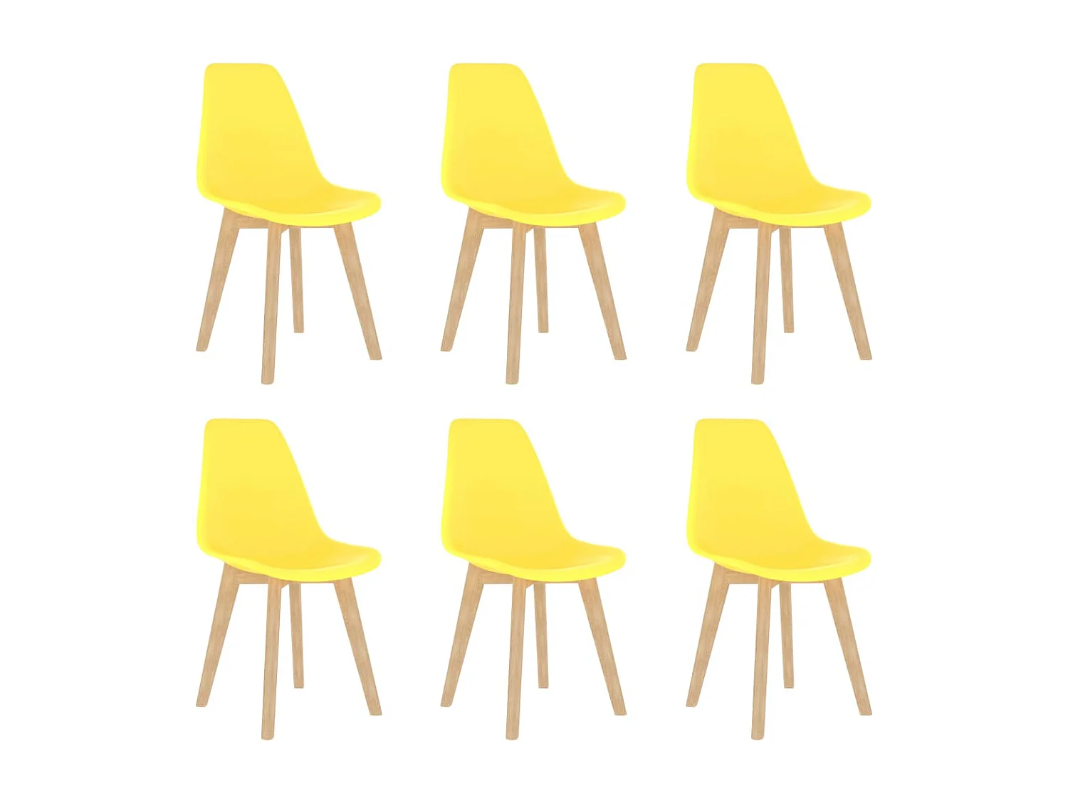 Chaises de salle à manger 6 pcs Jaune Plastique