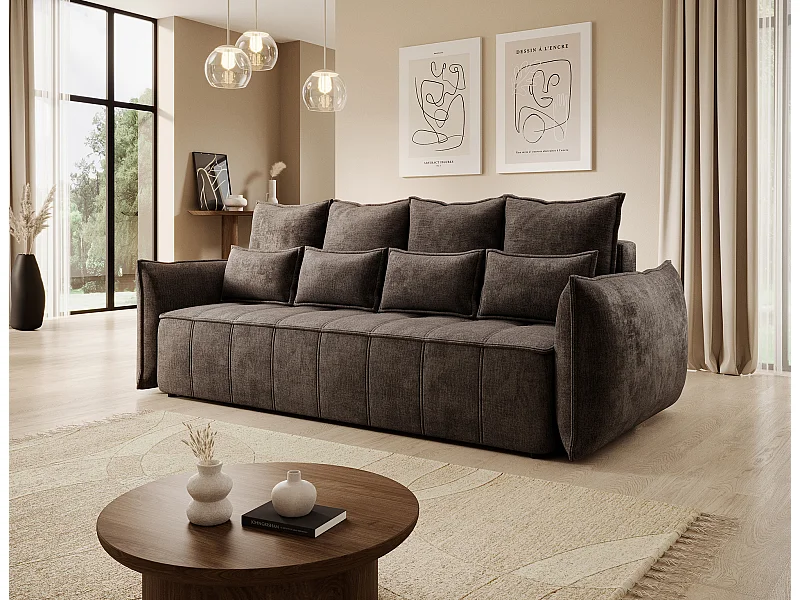 3 Pers. Couch Venetia/Stoffbezug/Braun