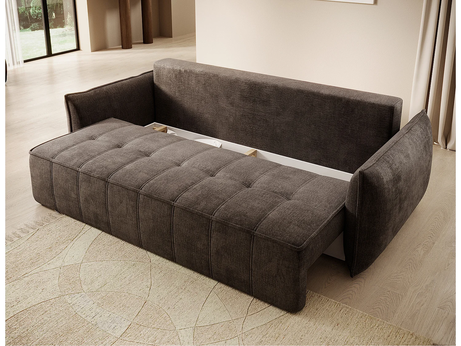 3 Pers. Canapé Venetia/Tissu/Marron