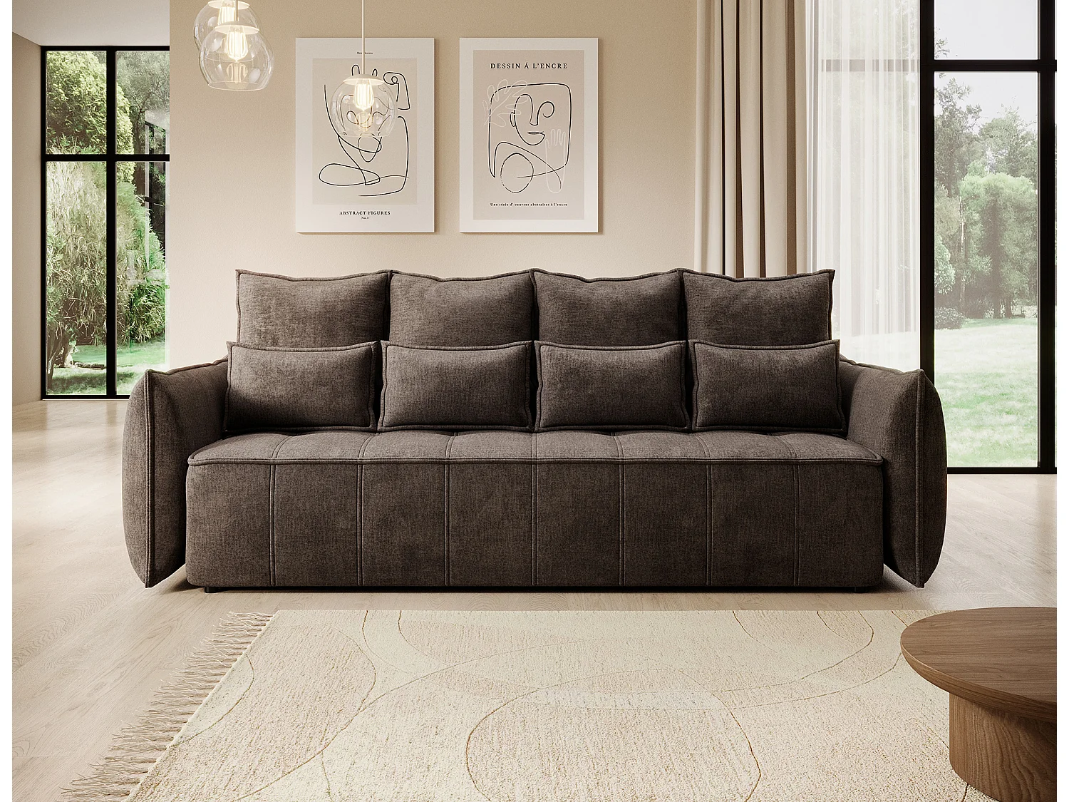 3 Pers. Canapé Venetia/Tissu/Marron