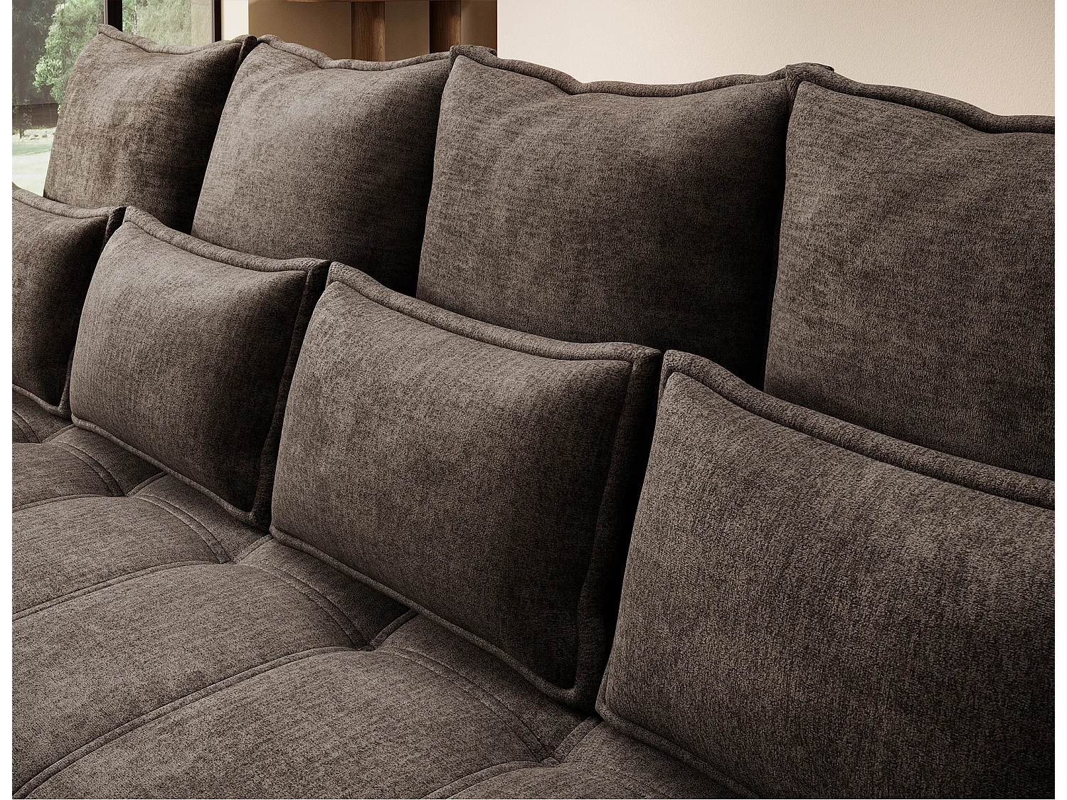 3 Pers. Canapé Venetia/Tissu/Marron