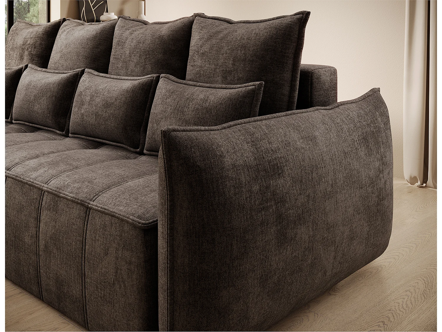 3 Pers. Canapé Venetia/Tissu/Marron