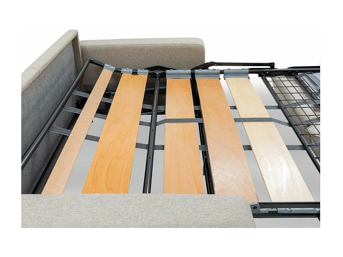 Canapé convertible express 140 IMPERIAL matelas 22 cm sommier lattes tweed Twist bleu nuit