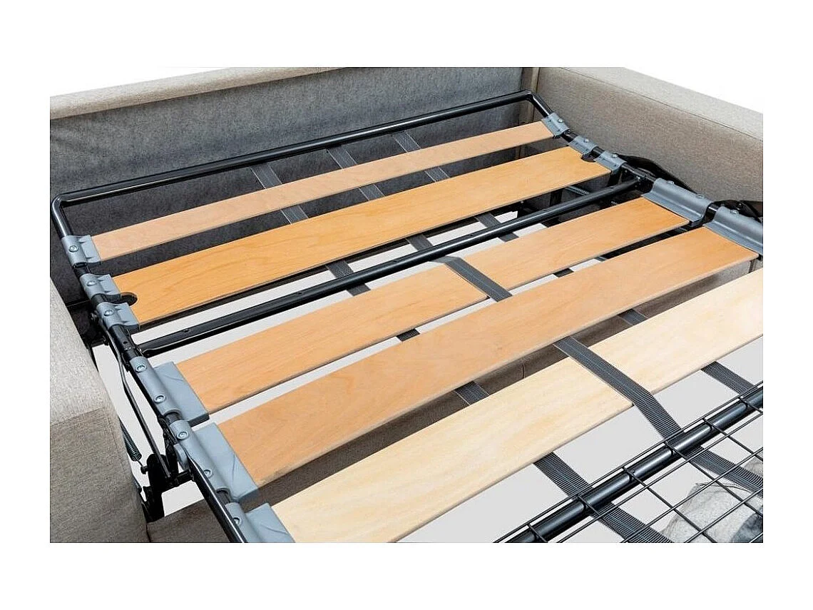 Canapé convertible express 140 IMPERIAL matelas 22 cm sommier lattes tweed Twist bleu nuit