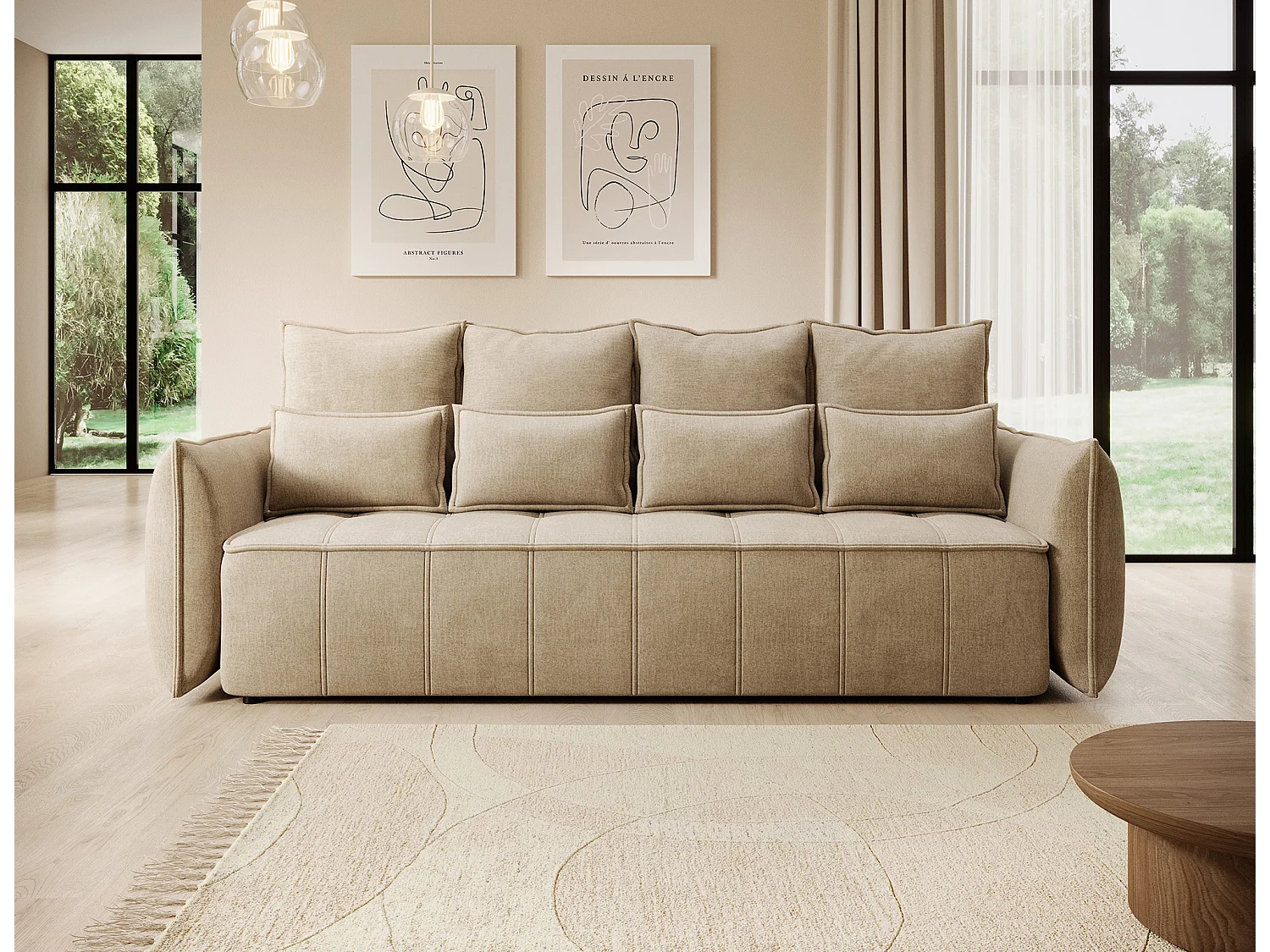 3 Pers. Couch Venetia/Stoffbezug/Braun