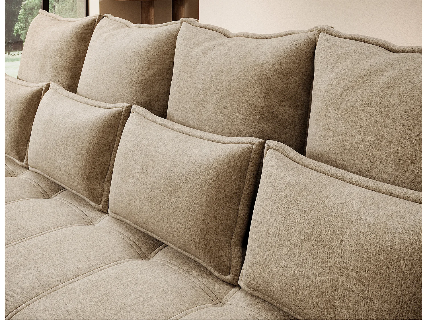 3 Pers. Couch Venetia/Stoffbezug/Braun