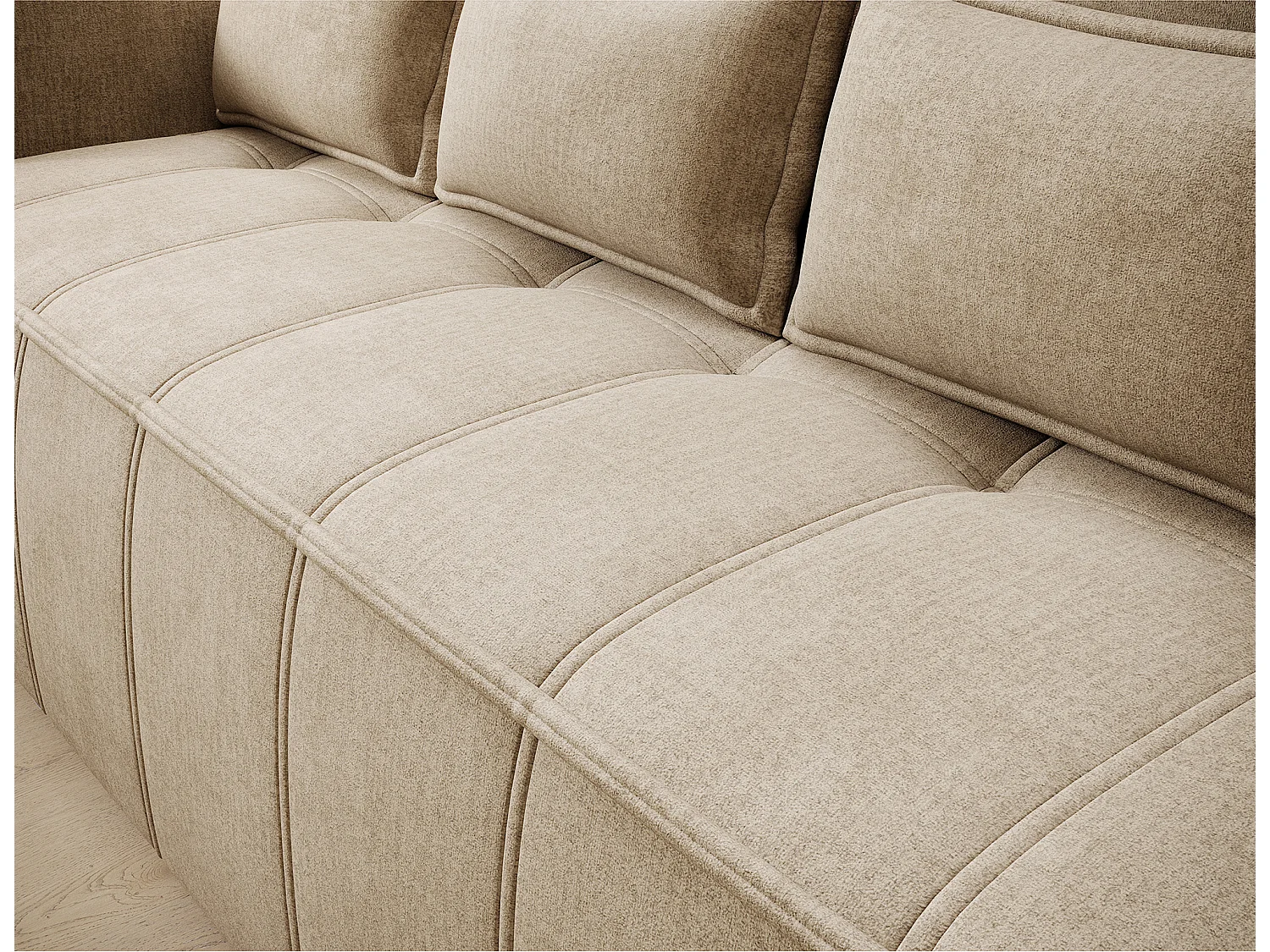 3 Pers. Couch Venetia/Stoffbezug/Braun