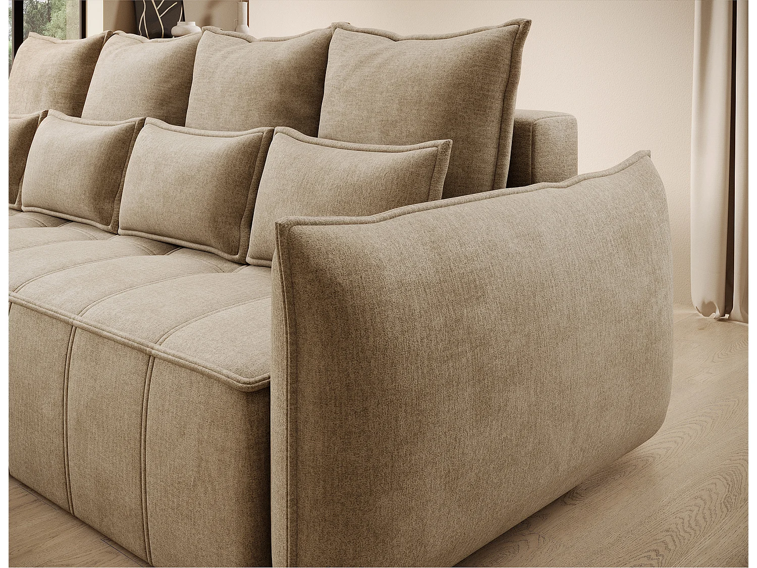 3 Pers. Couch Venetia/Stoffbezug/Braun