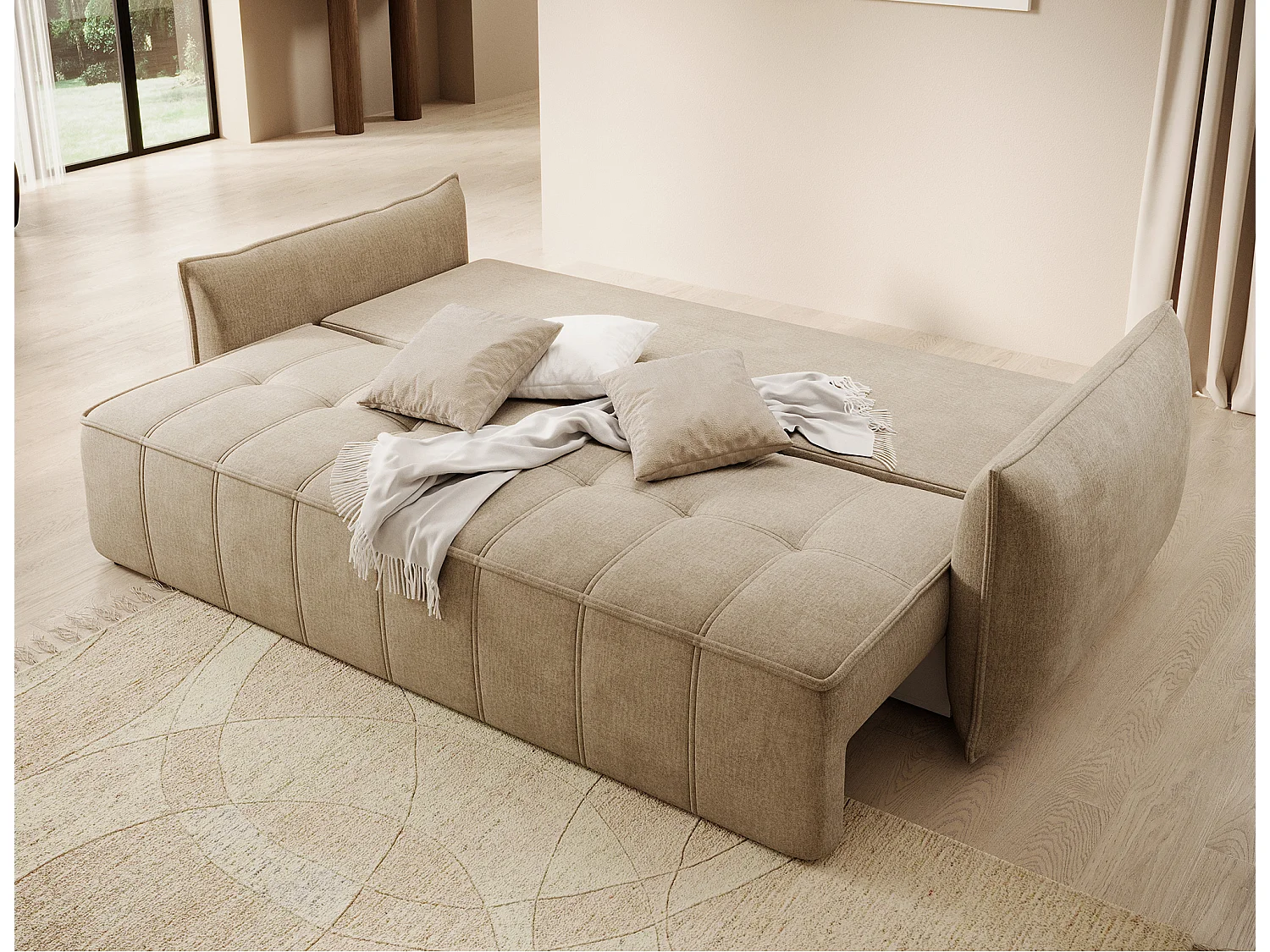 3 Pers. Couch Venetia/Stoffbezug/Braun