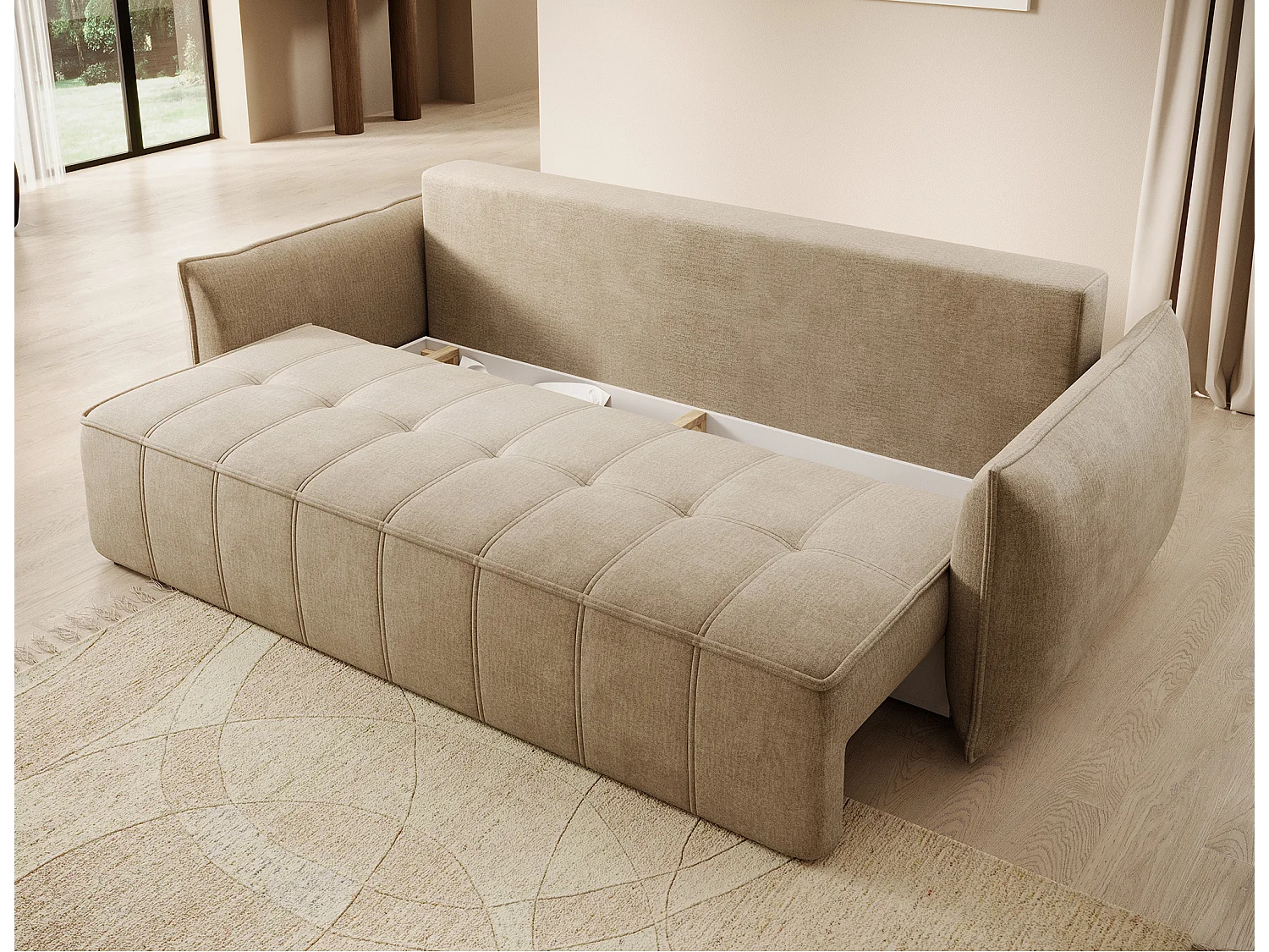 3 Pers. Couch Venetia/Stoffbezug/Braun