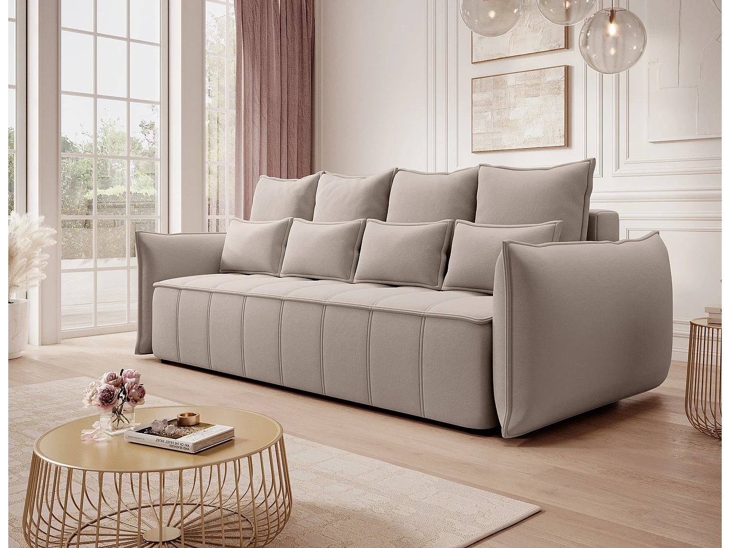 3 Pers. Divano Venetia/Tessuto/Beige