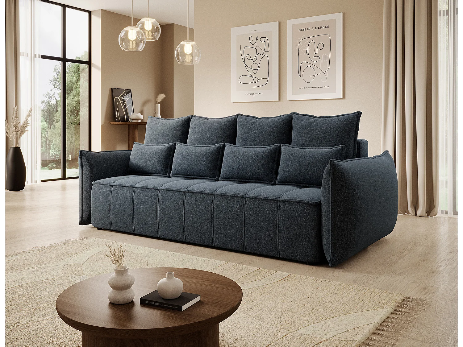 3 Pers. Divano Venetia/Tessuto/Antracite