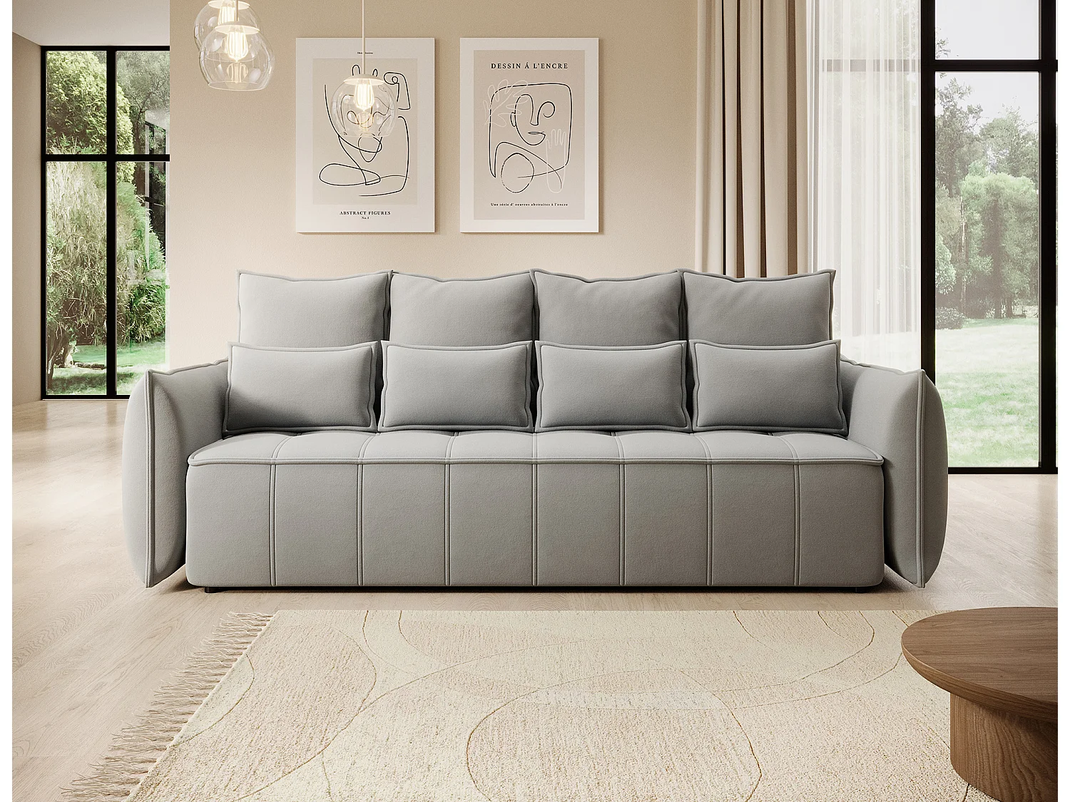 3 Pers. Canapé Venetia/Tissu/Gris