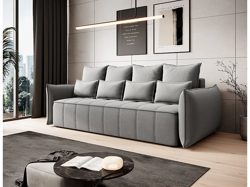 3 Pers. Couch Venetia/Stoffbezug/Grau