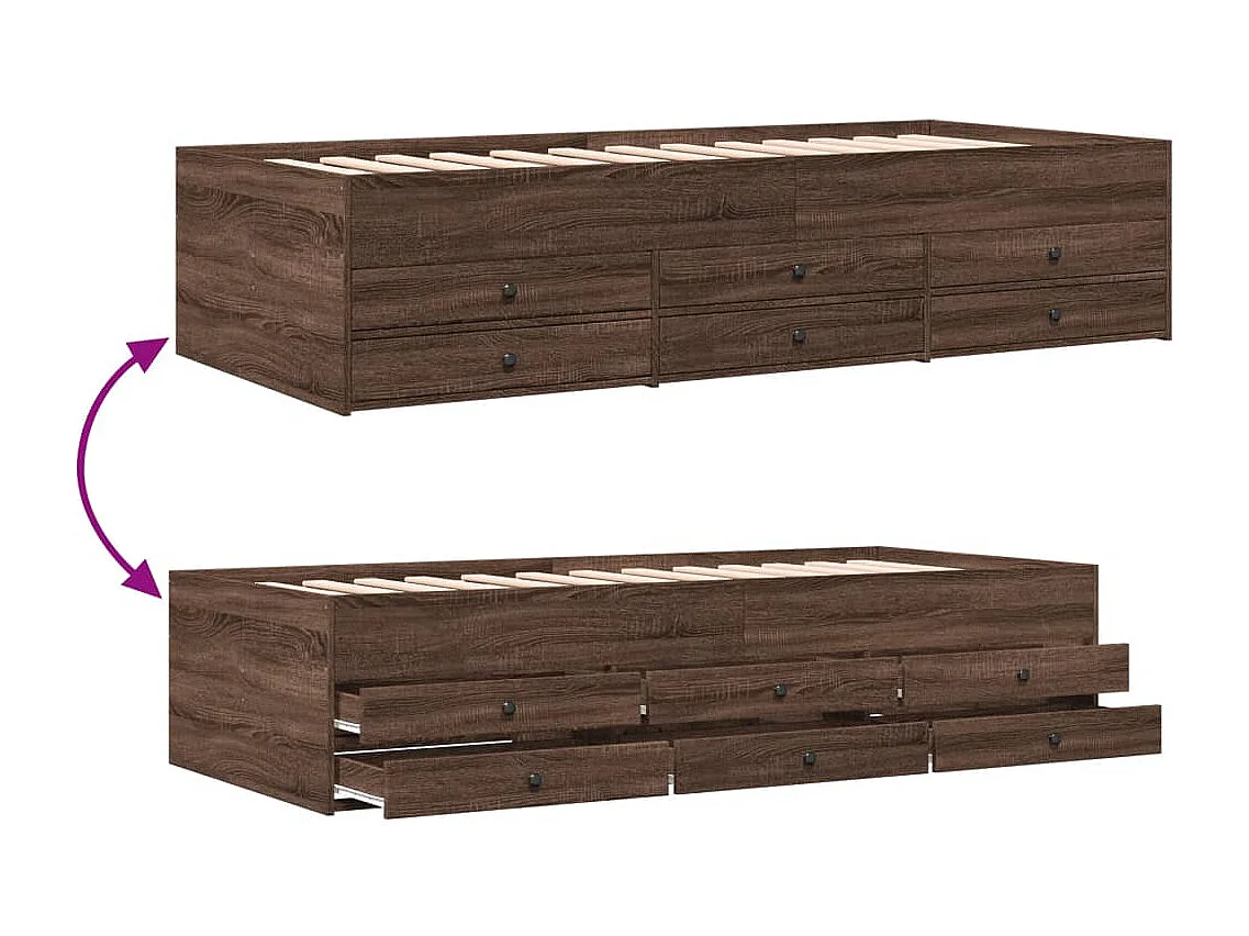 Divano Letto con Cassetti senza Materasso 90x200 cm