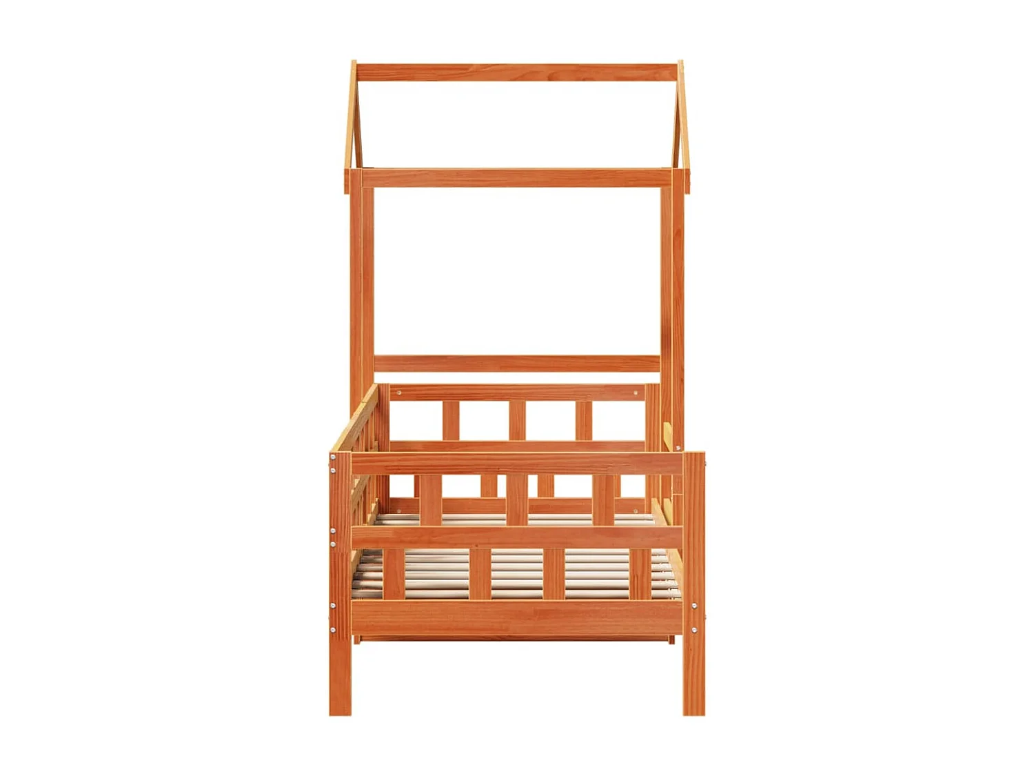 Dormeuse con Tetto Marrone Cera 90x200 cm Legno Massello Pino