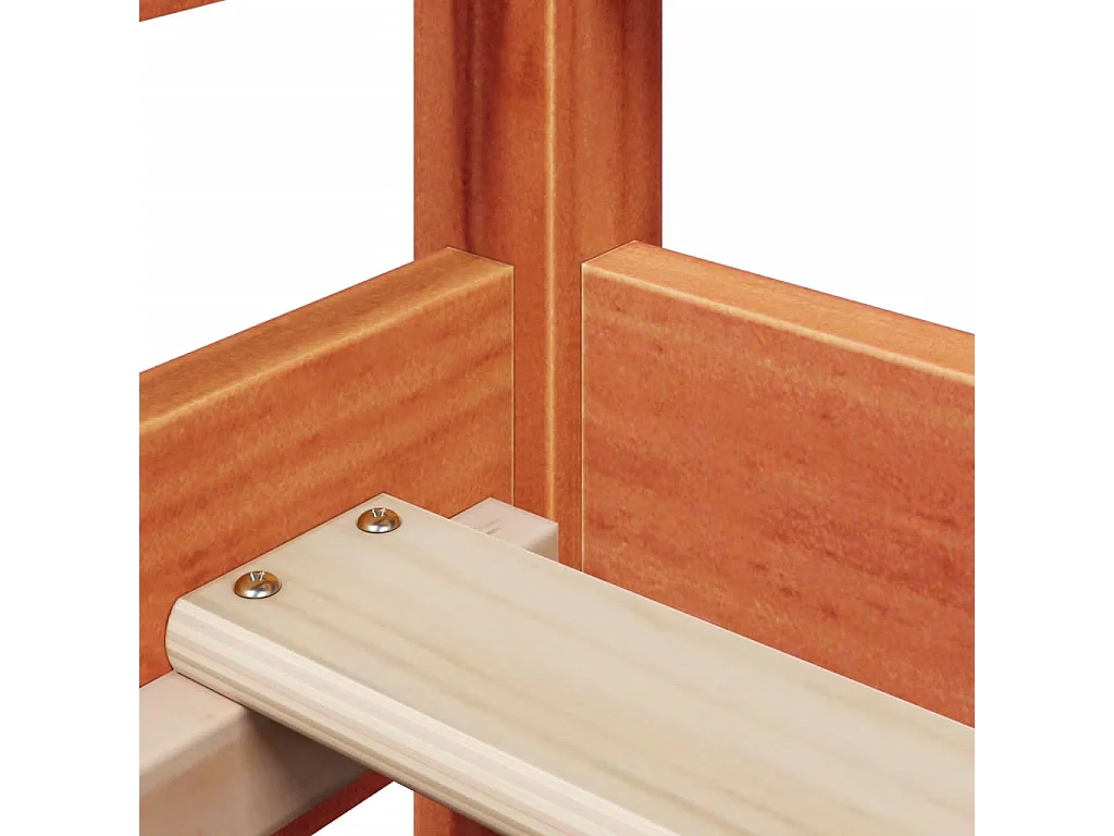 Dormeuse con Tetto Marrone Cera 90x200 cm Legno Massello Pino