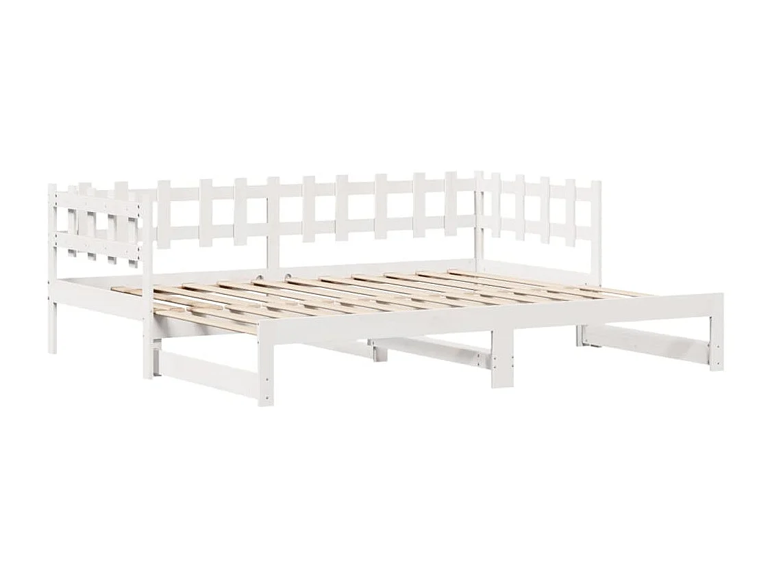 Letto Estraibile con Cassetti senza Materasso Bianco 90x190 cm