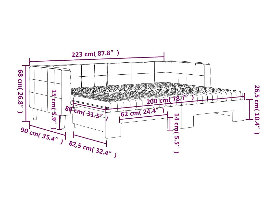 Divano Letto Estraibile Materassi Verde Scuro 80x200 Velluto
