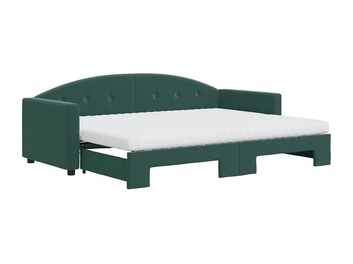 Divano Letto Estraibile Materassi Verde Scuro 80x200 Velluto