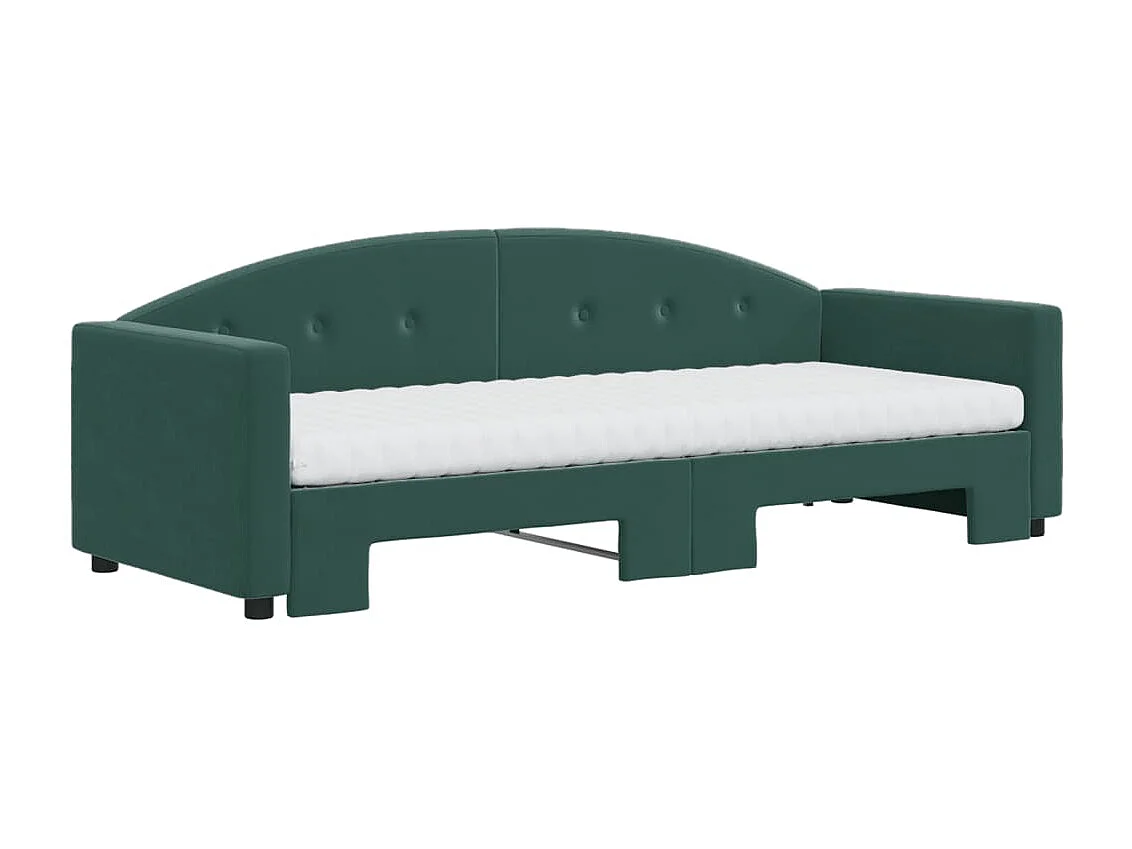 Divano Letto Estraibile Materassi Verde Scuro 80x200 Velluto