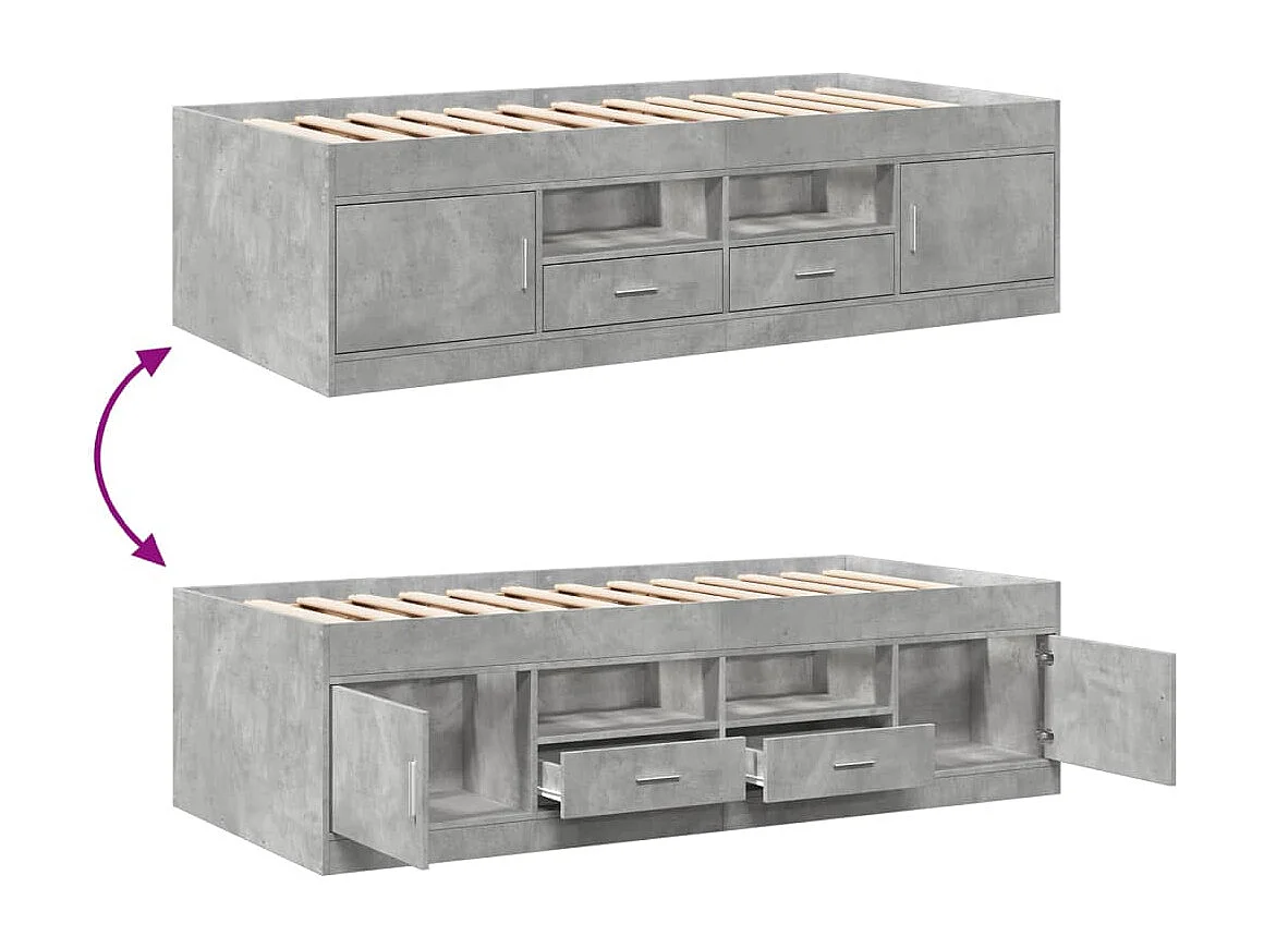 Divano Letto con Cassetti senza Materasso 90x190 cm