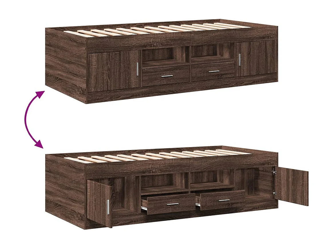 Divano Letto con Cassetti senza Materasso 100x200 cm