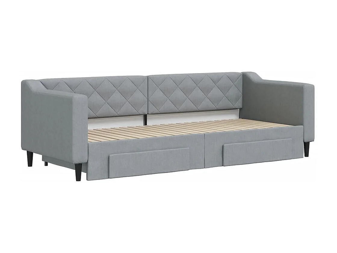 Sofá cama nido con cajones tela gris claro 80x200 cm