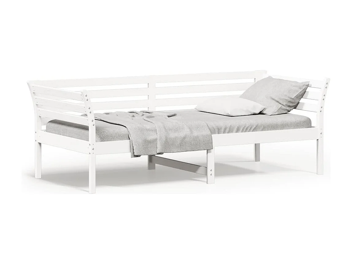 Lit de jour sans matelas blanc 80x200 cm bois de pin massif