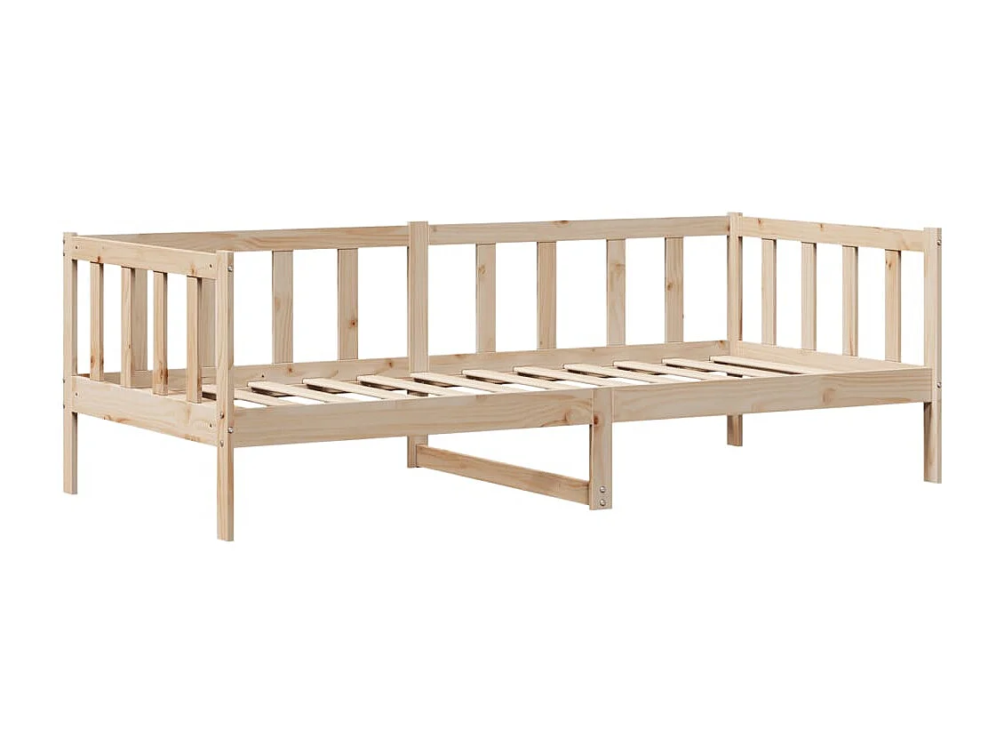 Sofá cama con cajones madera maciza de pino 90x190 cm