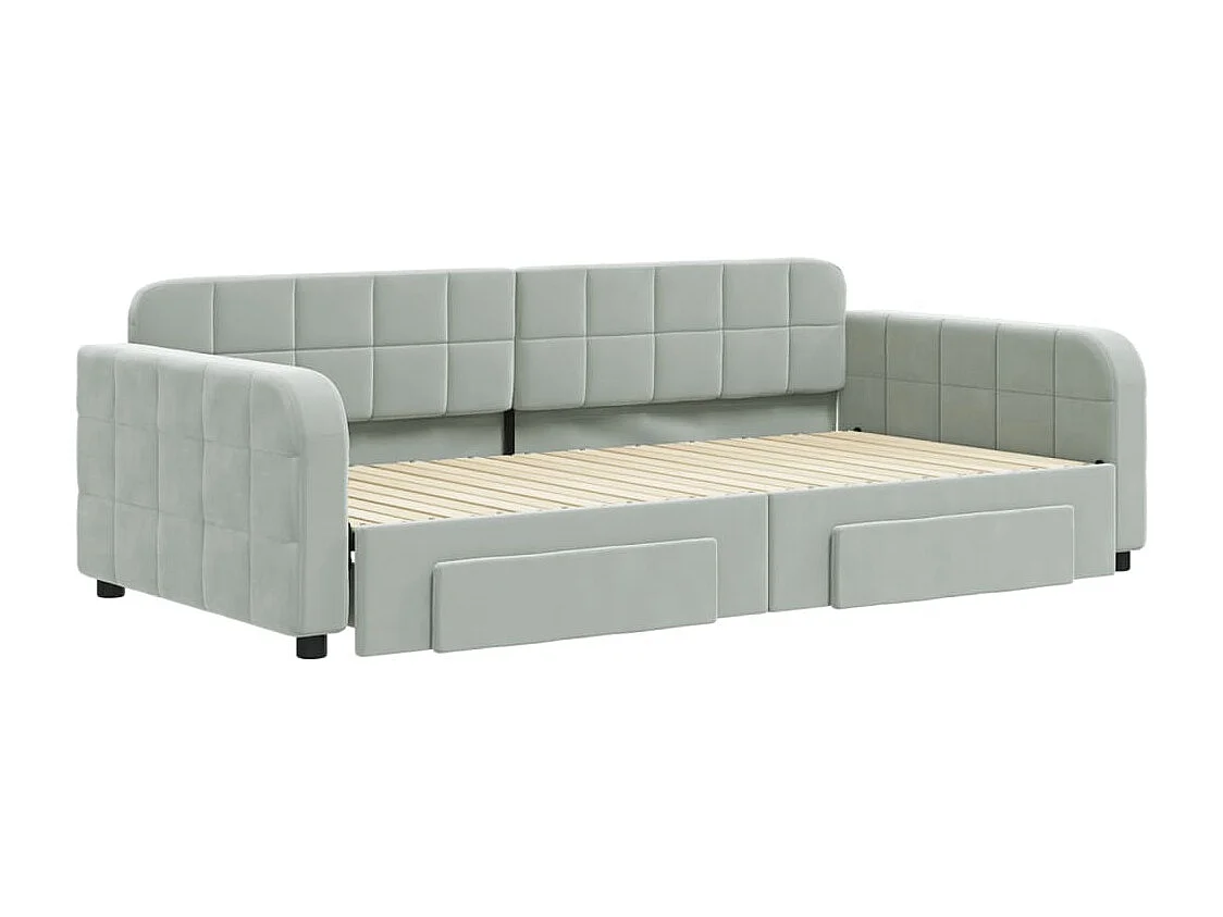 Lit de jour avec gigogne et tiroirs sans matelas 100x200 cm