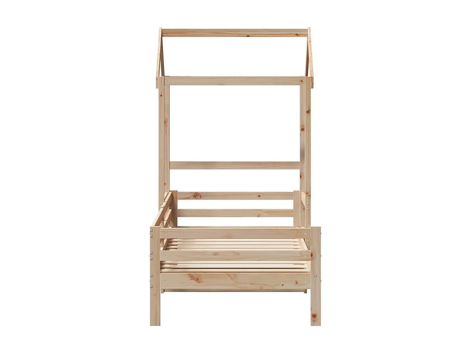 Sofá cama con techo madera maciza de pino 90x200 cm