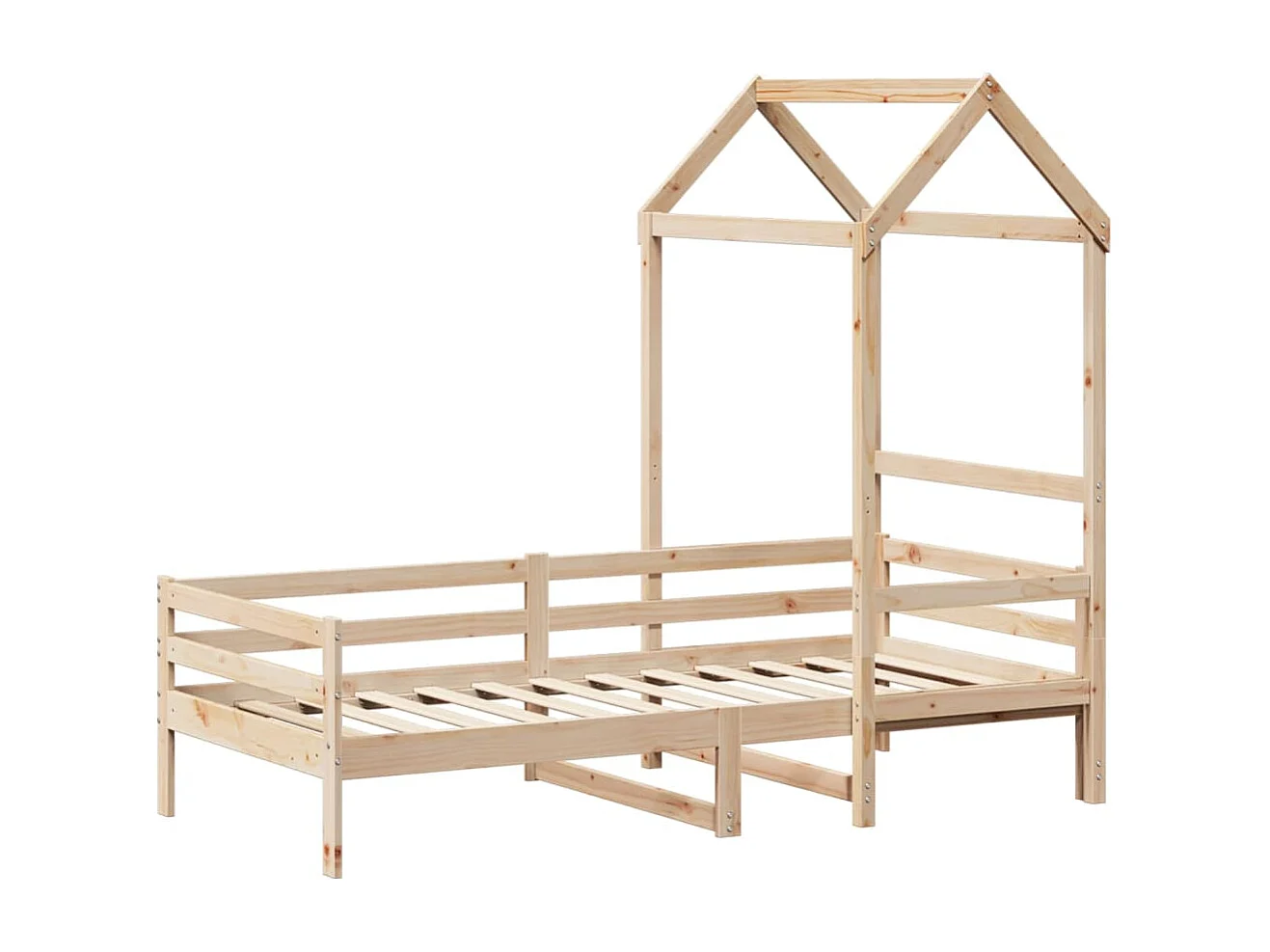 Lit de jour avec toit sans matelas 90x200 cm bois massif