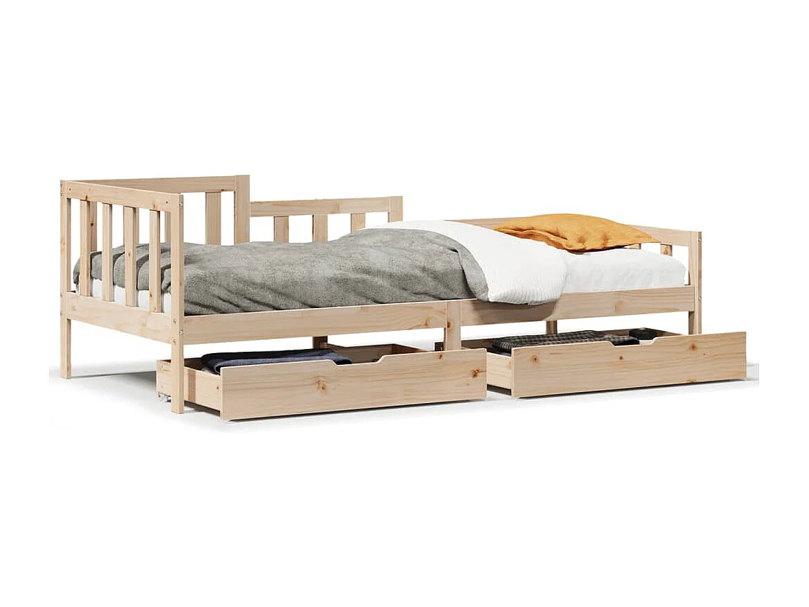 Lit de jour avec tiroirs sans matelas 80x200 cm bois massif