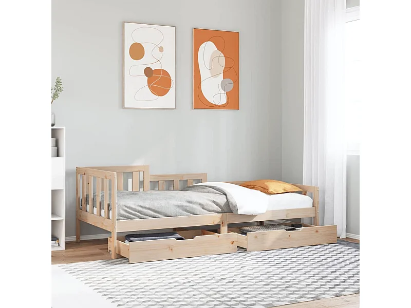 Lit de jour avec tiroirs sans matelas 80x200 cm bois massif