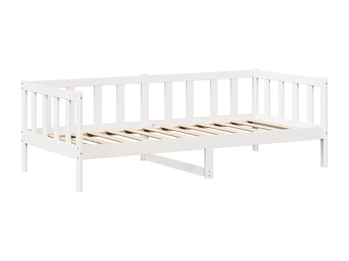 Ensemble de lit de jour et de banc avec toit sans matelas blanc