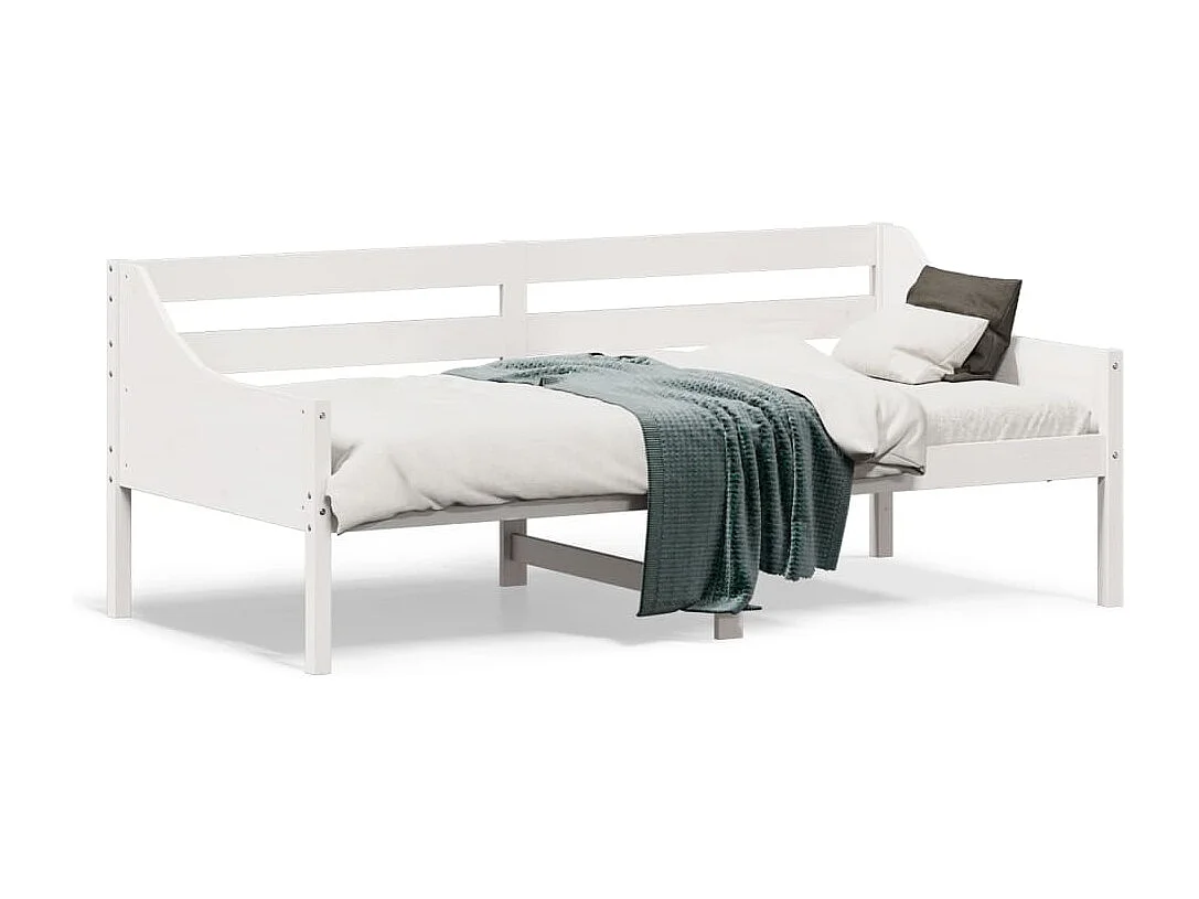 Sofá-cama sem colchão 90x190 cm madeira de pinho maciça branco