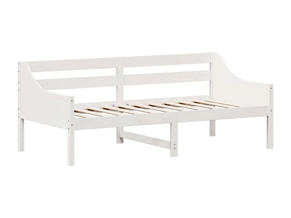Sofá-cama sem colchão 90x190 cm madeira de pinho maciça branco