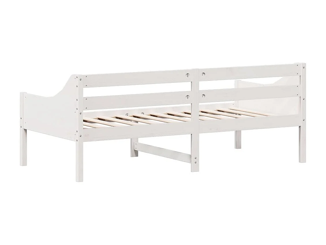 Sofá-cama sem colchão 90x190 cm madeira de pinho maciça branco