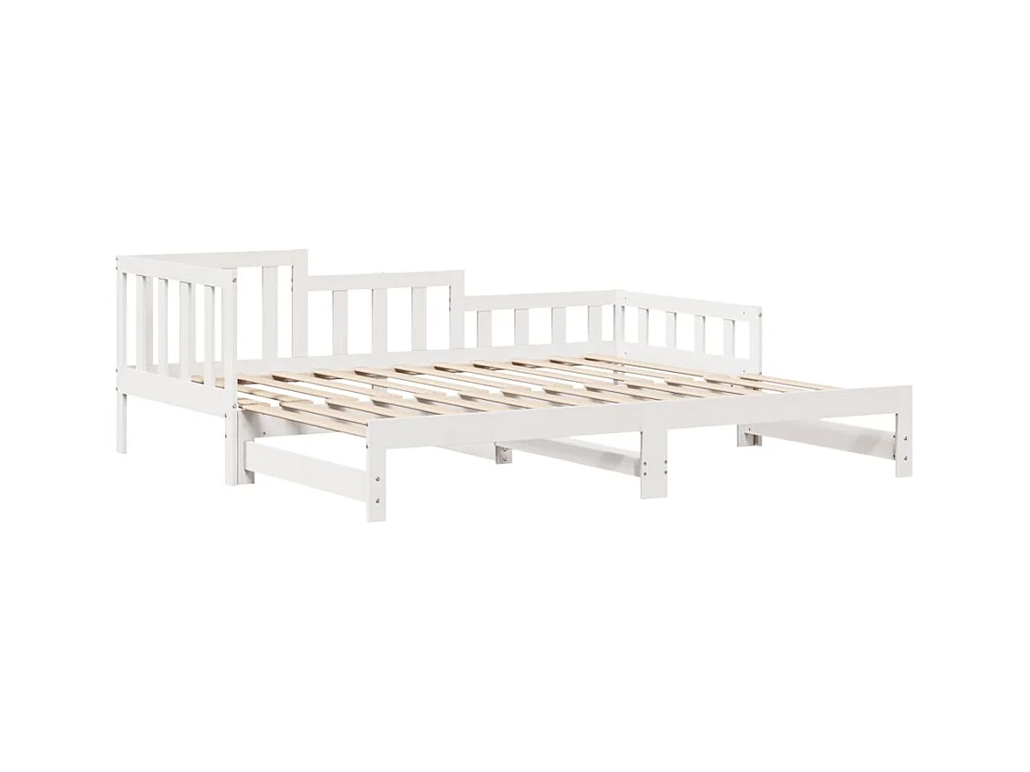 Letto Estraibile con Cassetti senza Materasso Bianco 80x200 cm
