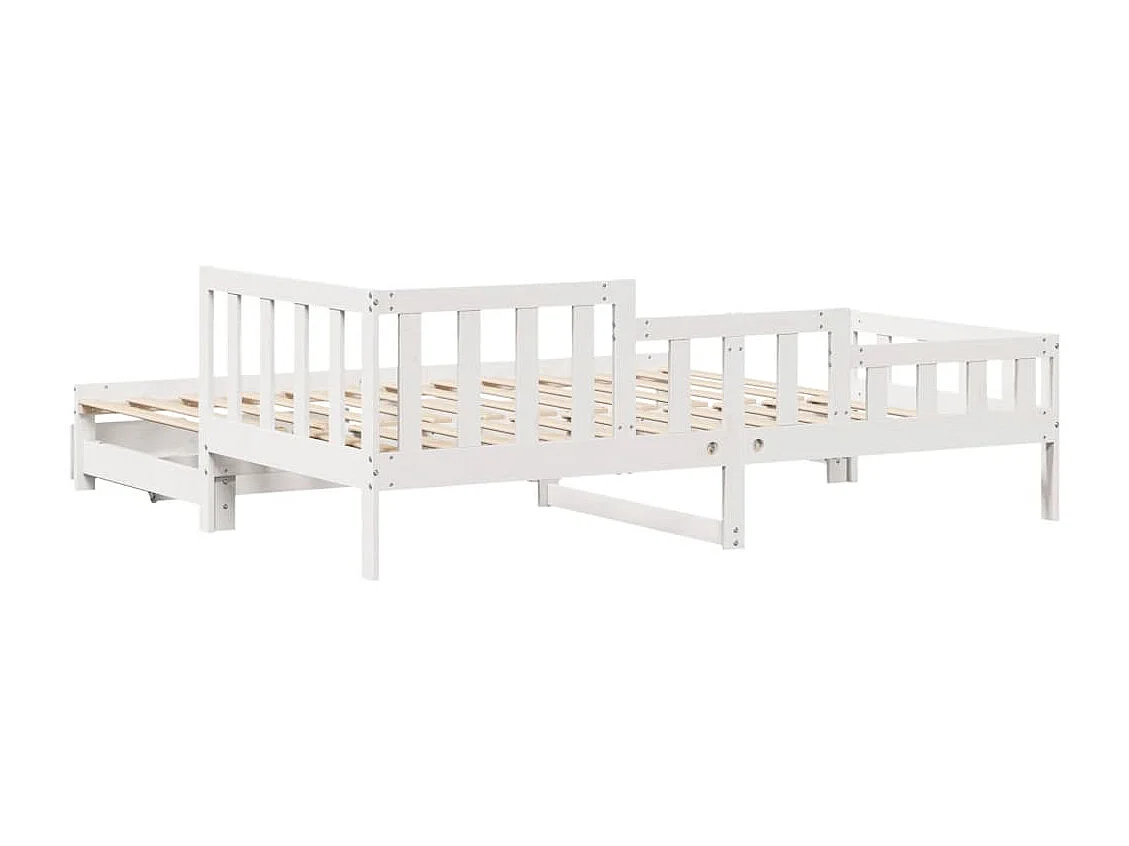 Tagesbett Ausziehbar mit Schubladen ohne Matratze Weiß 80x200cm